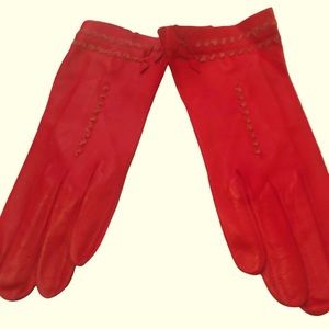 Red leather Gloves